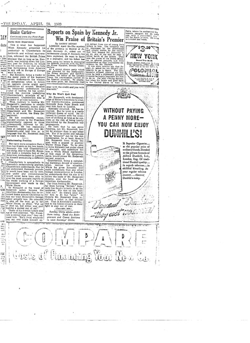 [a339v02.jpg] - Newspaper article: Does FDR want Kennedy Out? 4/20/39