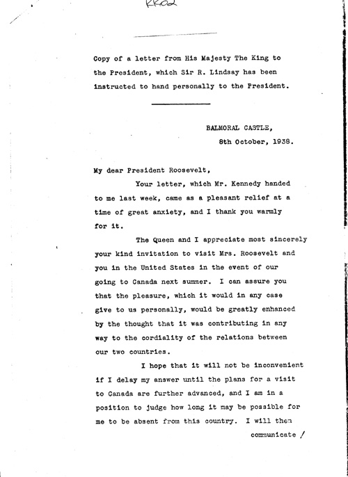 [a343kk02.jpg] - King George --> FDR. 10/8/38.Page-1