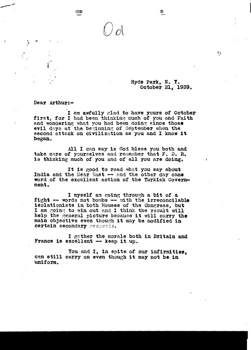 [a348o01.jpg] - FDR-->Arthur Murray 10/21/39