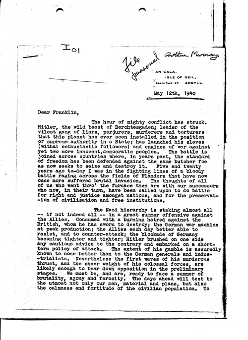 [a349i01.jpg] - Arthur -- > Franklin May 12th 1940