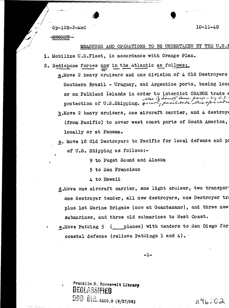 [a46i02.jpg] - US FLEET DISPOSITIONS AND OPERATIONS- OCTOBER 11- 1940 PAGE- 2