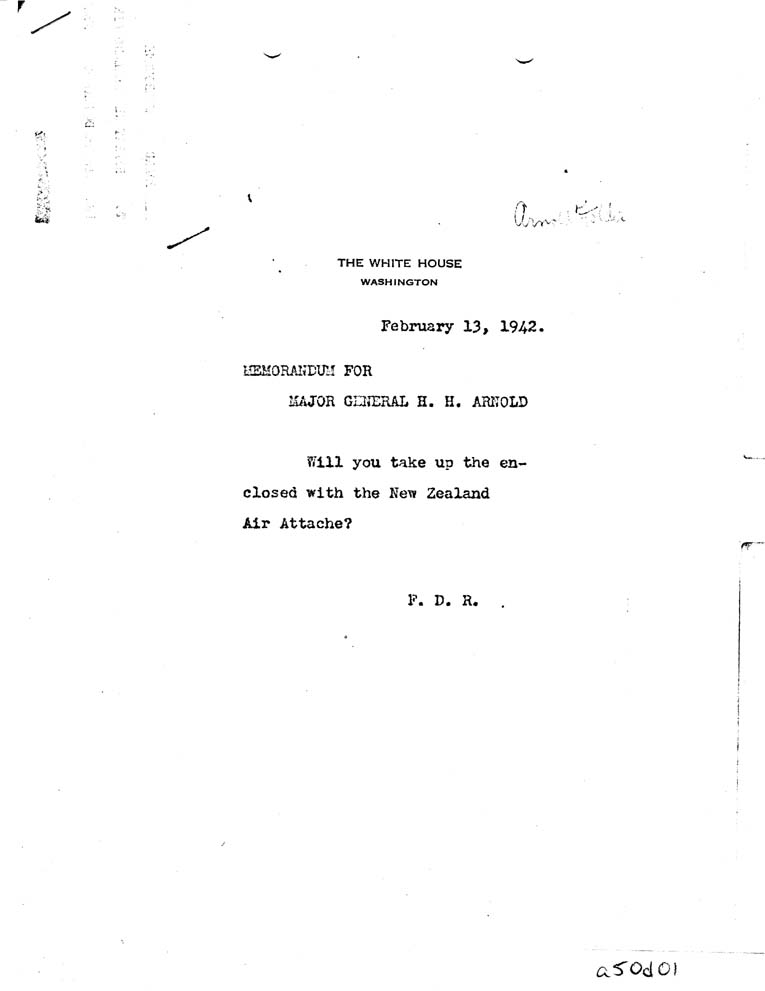 [a50d01.jpg] - FDR-->Major Gen. H.H. Arnold-February 13, 1942