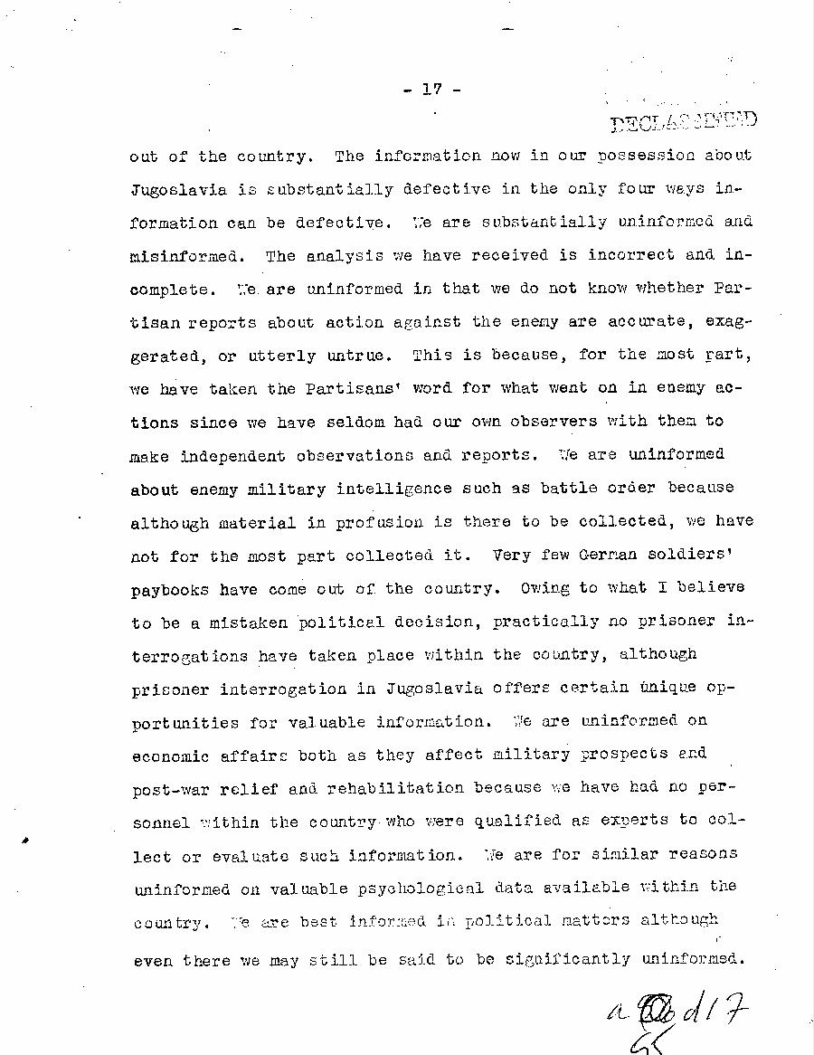 [a55d17.jpg] - Report of Major Weil on this Experience with the Partisans in Jugoslavia