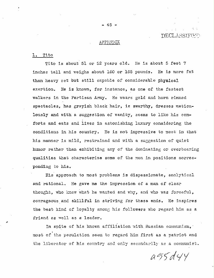 [a55d44.jpg] - Report of Major Weil on this Experience with the Partisans in Jugoslavia