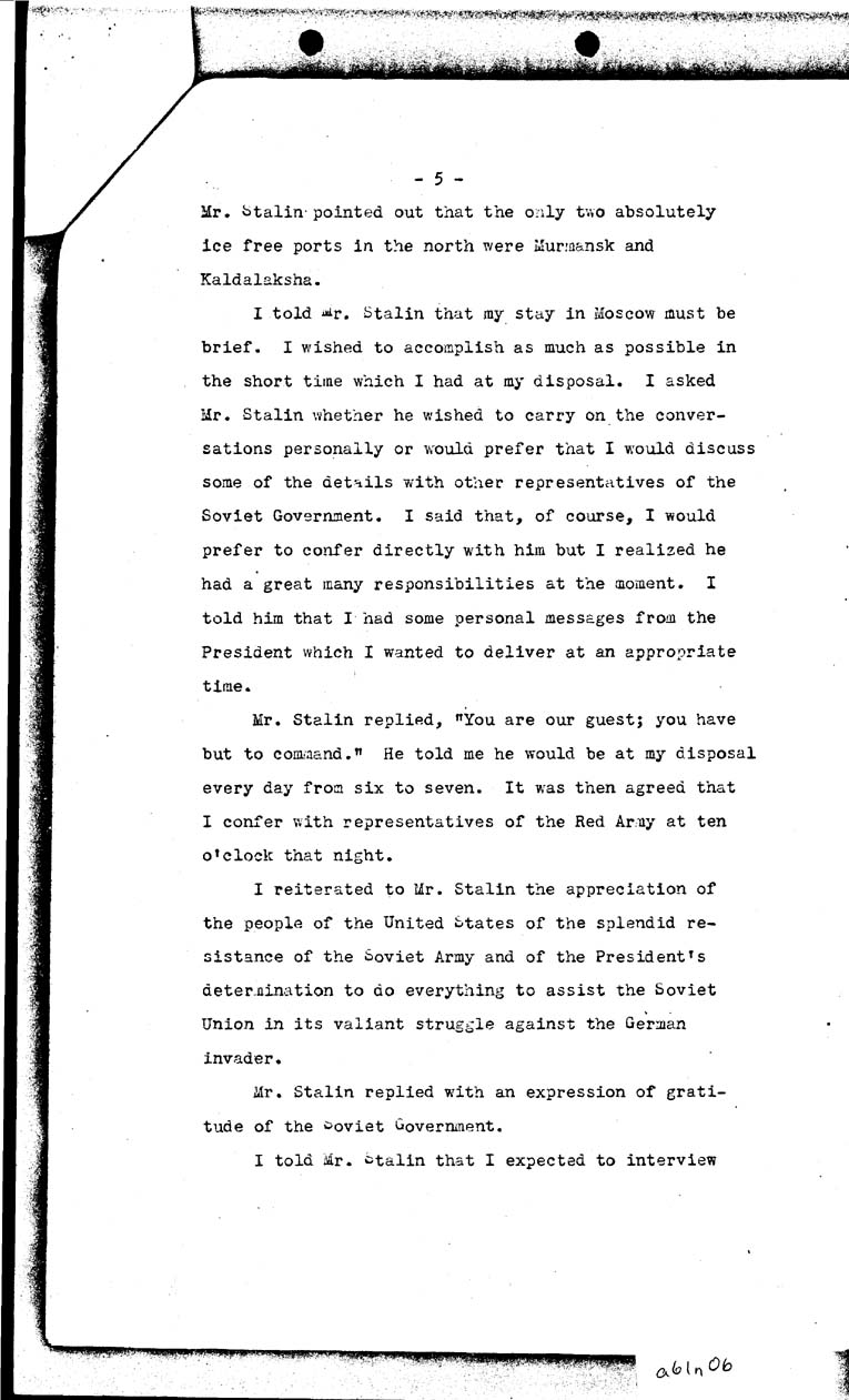 [a61n06.jpg] - Hopkins on Conference with Stalin to FDR 9/11/41