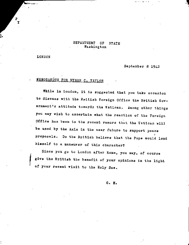 [a466x08.jpg] - memo Depart.of State  C.H.--> Taylor 9/8/42