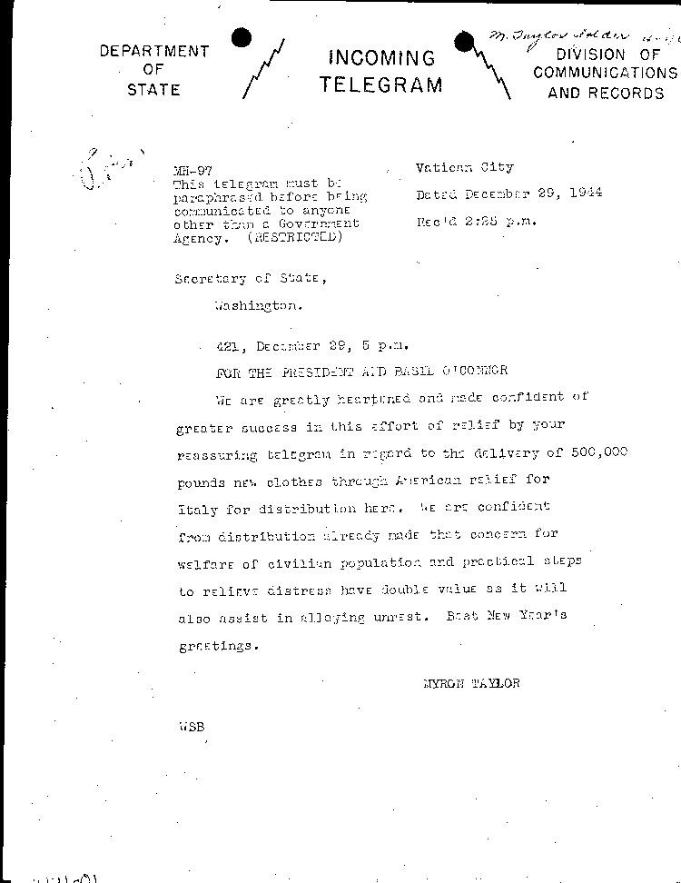 [a471s01.jpg] - Taylor--> F.D.R. & Basil O'Connor 12/29/44