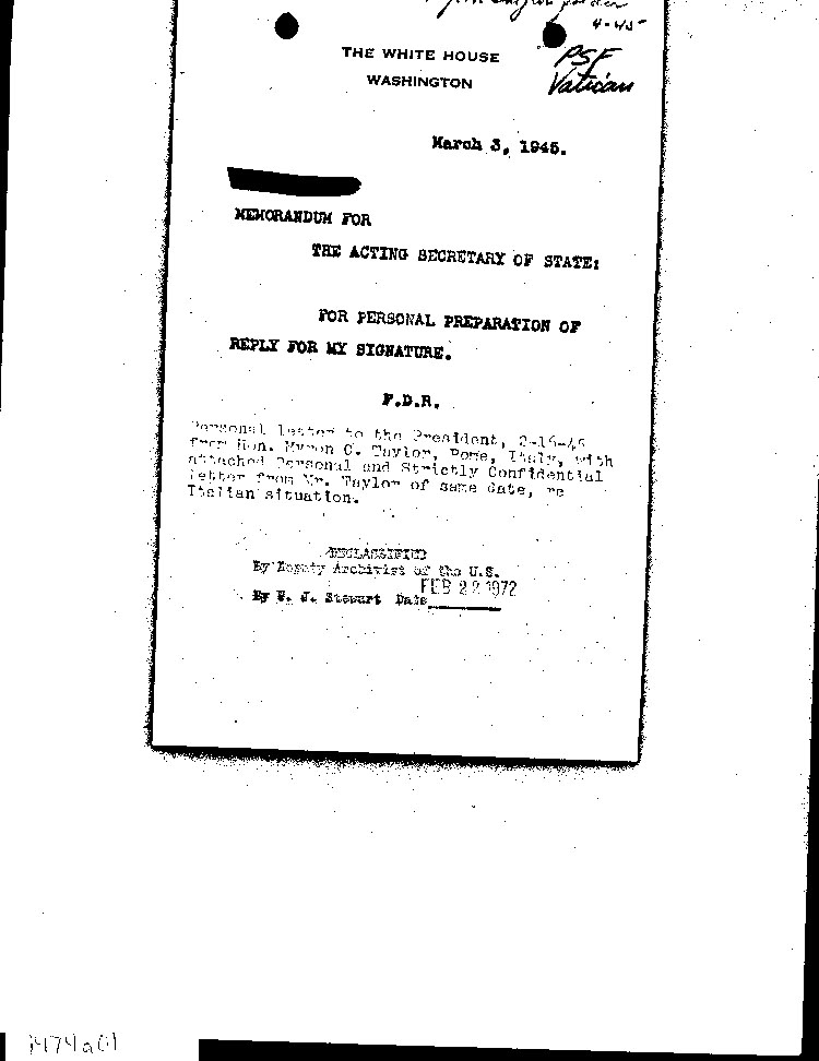 [a474a01.jpg] - FDR-->Acting Sec. of State 3/3/45