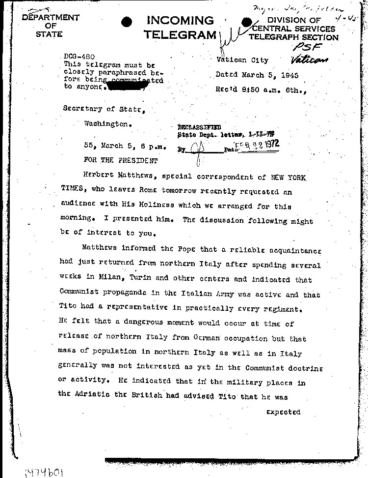 [a474b01.jpg] - Myron Taylor-->F.D.R.  3/5/45