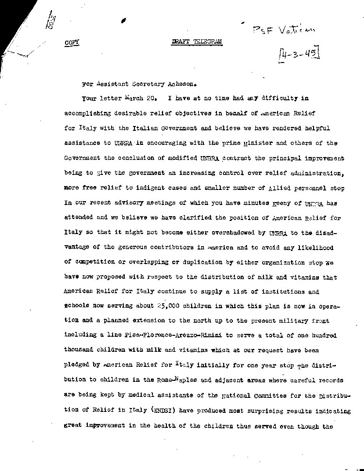 [a474i03.jpg] - Taylor -->Acheson  draft telegram  4/3/45