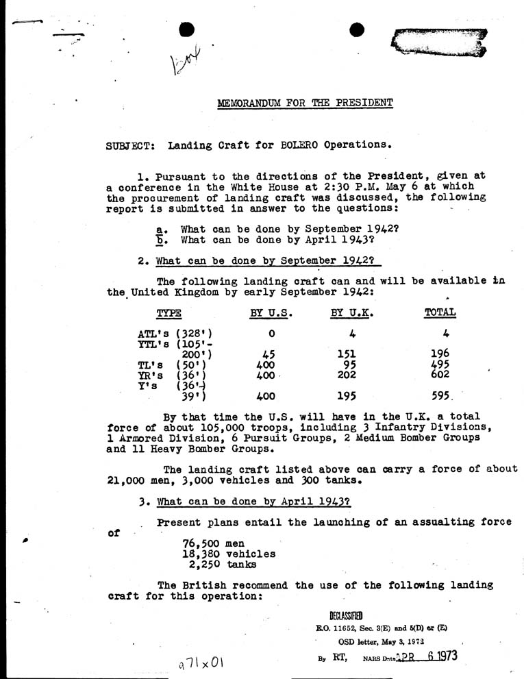 [a71x01.jpg] - Memo to President from Somervell and Horne 5/14/42