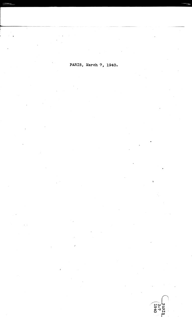 [a72l01.jpg] - A LETTER DATED MARCH 7,1940, PARIS-starting withI was received by precident leburn at the Elysee palace at     PAGE - 1