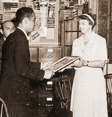 Eleanor
Roosevelt and Cecil Peterson, Quoddy, Maine.