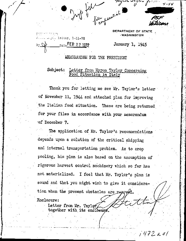 [a472a01.jpg] - Memorandum for the President 1/1/45