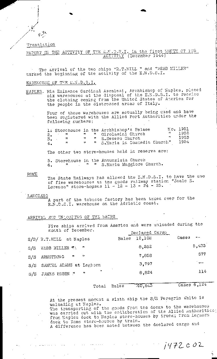 [a472c02.jpg] - Report on the E.N.D.S.I. in the First Month of its Activity (12/44)